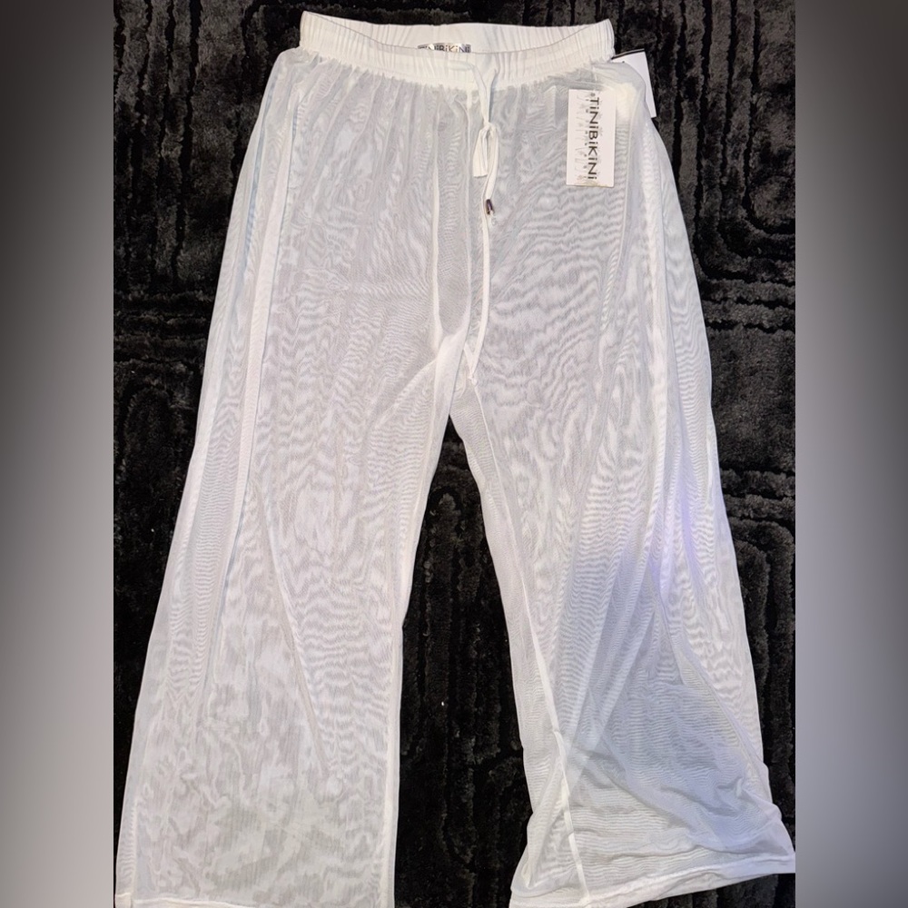 New Beach pool party Coverup Mesh See Through Pants Sheer Clubcore Size M